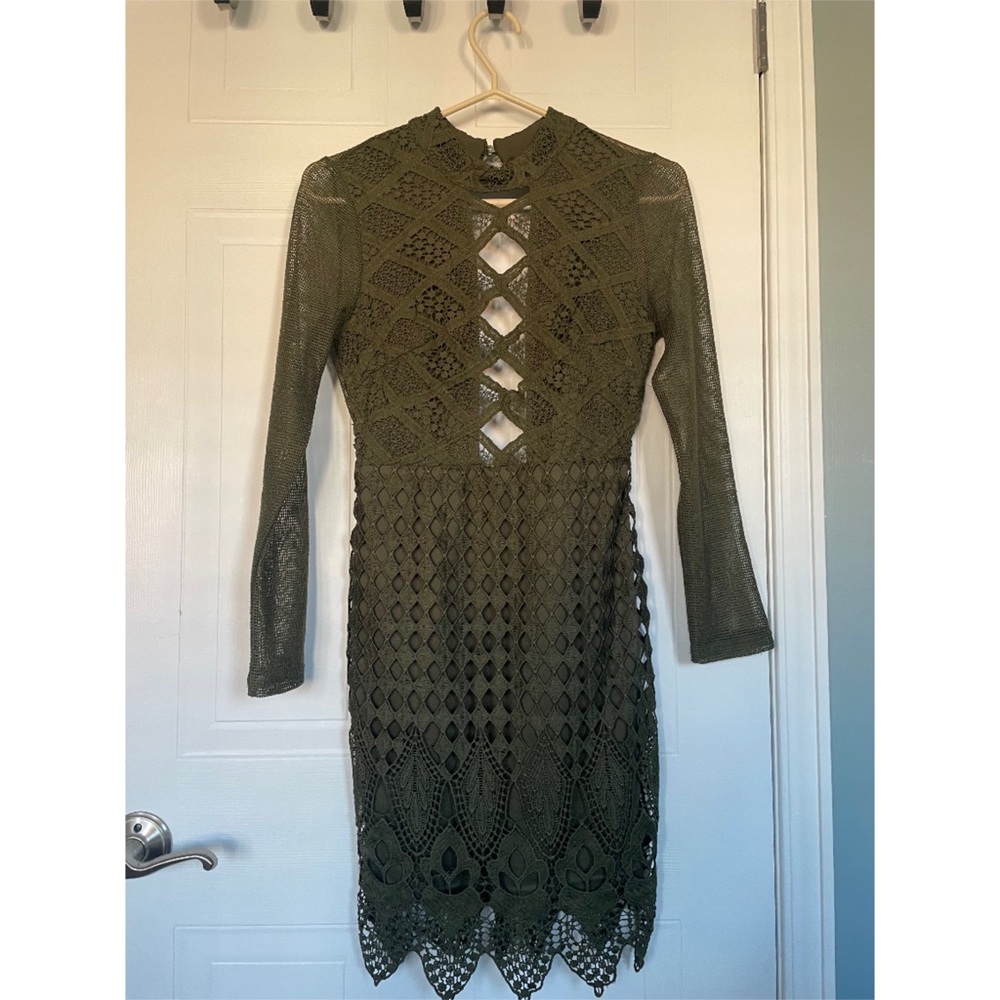 Green lace designer dress